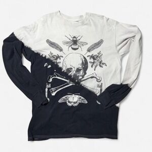 Social Collision Long Sleeve Shirt Skull Bones Goth Skate Size Medium‎ Rare
